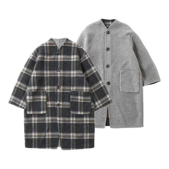 【ル グラジック/LE GLAZIK】のLE GLAZIK ルグラジック リバーシブルカラーレスコート インテリア・キッズ・メンズ・レディースファッション・服の通販 founy(ファニー) https://founy.com/ ファッション Fashion レディースファッション Fashion for Women アウター Coat / Outerwear Collection コート・ロングコート・ピーコート Long Coats, Peacoats & More チェック Check, Plaid, Tartan |ID: prp329100004158774 ipo3291000000029017504