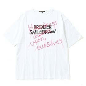 【ブロダースマイルドロウ/BRODER SMILEDRAW / MEN】のBRODER SMILEDRAW ブロダースマイルドロウ ロゴx刺繍Tシャツ 人気、トレンドファッション・服の通販 founy(ファニー) ファッション Fashion メンズファッション Fashion for Men 日本製 Made In Japan |ID:prp329100004186057