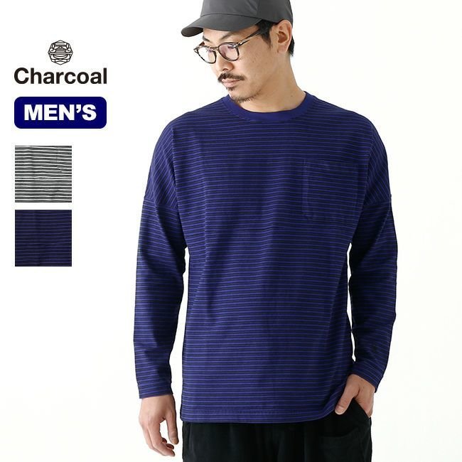 【チャコール/Charcoal / MEN】のCharcoal チャコール W/ボーダー G-Dye L/S インテリア・キッズ・メンズ・レディースファッション・服の通販 founy(ファニー) https://founy.com/ ファッション Fashion メンズファッション Fashion for Men シルバー Silver, Metallic Silver ボーダー Border, Stripe |ID: prp329100004469649 ipo3291000000031430202
