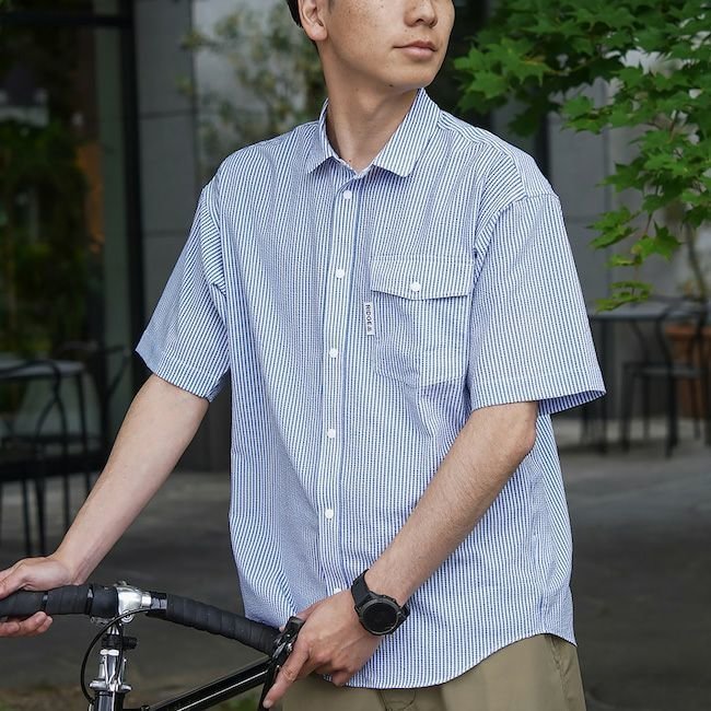 【リッジマウンテン ギア/RIDGE MOUNTAIN GEAR / MEN】のRIDGE MOUNTAIN GEAR リッジマウンテンギア ベーシックショートスリーブシャツ ストライプ メンズ インテリア・キッズ・メンズ・レディースファッション・服の通販 founy(ファニー) https://founy.com/ ファッション Fashion メンズファッション Fashion for Men ストライプ Stripe, Striped Pattern メンズ Men's, Menswear |ID: prp329100004610050 ipo3291000000032979100