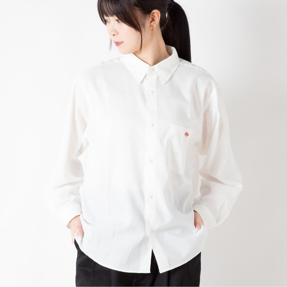 【ダントン/DANTON】のDANTON ダントン ドットボタンレギュラーカラーシャツL/S ポリエステルオックスフォード【ウィメンズ】 人気、トレンドファッション・服の通販 founy(ファニー) 　ファッション　Fashion　レディースファッション　Fashion for Women　トップス・カットソー　Cut & Sew Tops　シャツ・ブラウス・オフィスカジュアル　Elegant Blouses & Button-Ups　ギンガム　Gingham, Gingham Fabric　ストライプ　Stripe, Striped Pattern　 other-1|ID: prp329100004642682 ipo3291000000036228570