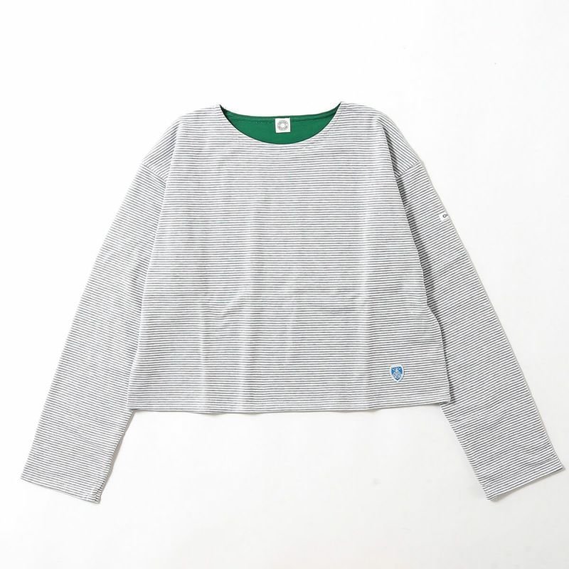 【オーシバル/ORCIVAL】のORCIVAL オーシバル ボートネックL/Sプルオーバー ヤーンダイド40/2 ジャージー【ウィメンズ】 人気、トレンドファッション・服の通販 founy(ファニー) 　ファッション　Fashion　レディースファッション　Fashion for Women　トップス・カットソー　Cut & Sew Tops　カジュアルプルオーバー・ニットトップス　Pullovers & Knit Tops / Casual Pullovers　オレンジ　Orange　ストライプ　Stripe, Striped Pattern　 other-1|ID: prp329100004665697 ipo3291000000033747754