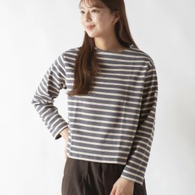 【オーシバル/ORCIVAL】のORCIVAL オーシバル クルーネックL/S P.O コットンロード【ウィメンズ】 人気、トレンドファッション・服の通販 founy(ファニー) ファッション Fashion レディースファッション Fashion for Women カットソー Cut and Sewn Top デニム Denim, Jeans Material フランス France, French 定番 Standard, Basic Item |ID:prp329100004690029