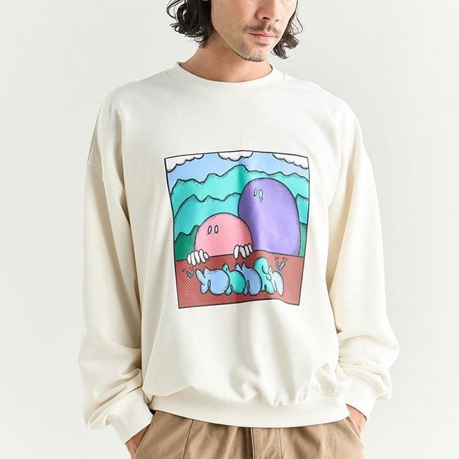 【その他のブランド/Other】のNANGA×RYUJI KAMIYAMA ナンガ×リュウジ カミヤマ スウェット インテリア・キッズ・メンズ・レディースファッション・服の通販 founy(ファニー) https://founy.com/ ファッション Fashion レディースファッション Fashion for Women トップス・カットソー Cut & Sew Tops レディースパーカー・カジュアルフーディー Casual Hoodies & Sweatshirts スウェット・クルーネックトップス Sweatshirts & Crewnecks / Relaxed Fit Sweat Tops キャラクター Character, Licensed Characters グラフィック Graphic, Graphic Design シルク Silk, 100% Silk シンプル Simple, Minimal スウェット / スエット Sweatshirt, Sweatwear フェイス Face, Facial Design フォルム Silhouette, Form |ID: prp329100004711027 ipo3291000000035731646