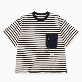 【アンドワンダー/and wander】のand wander アンドワンダー ストライプポケットSS T 大人の最旬トレンドファッション＆コーディネート founy(ファウニー) ファッション Fashion レディースファッション Fashion for Women オレンジ Orange ストライプ Stripe, Striped Pattern ポケット Pocket, Pocket Detail |ID:prp329100004925858