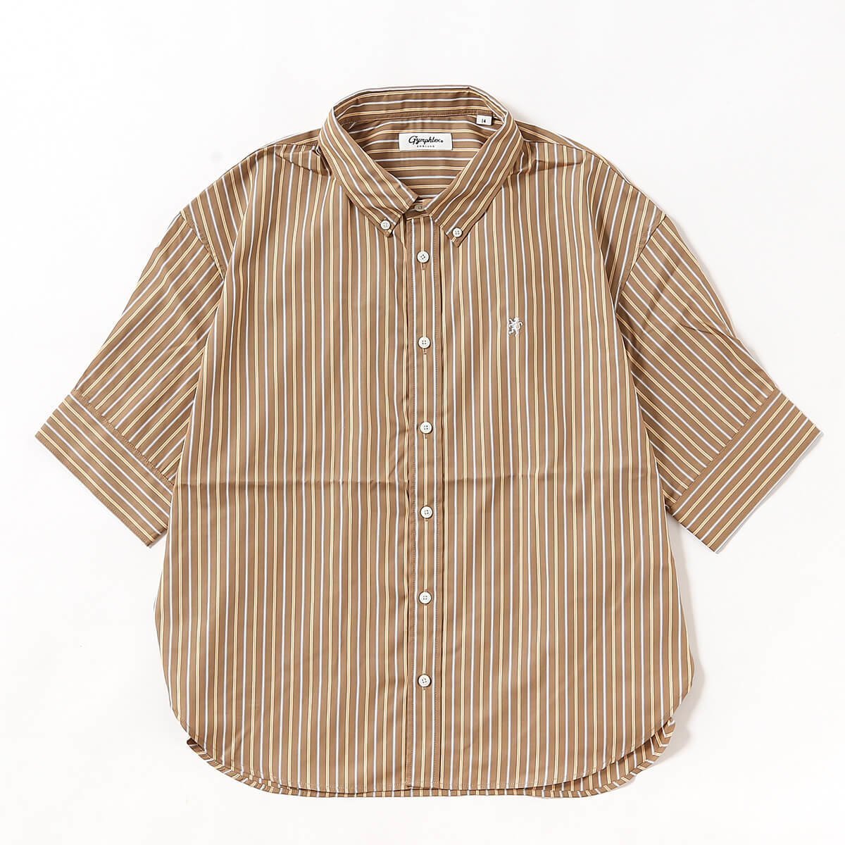 【ジムフレックス/GYMPHLEX】のGymphlex ジムフレックス ショートシャツS/S 50/1タイプライターストライプ【ウィメンズ】 人気、トレンドファッション・服の通販 founy(ファニー) 　ファッション　Fashion　レディースファッション　Fashion for Women　トップス・カットソー　Cut & Sew Tops　シャツ・ブラウス・オフィスカジュアル　Elegant Blouses & Button-Ups　オレンジ　Orange　ショート　Short, Short Length　ストライプ　Stripe, Striped Pattern　タイプライター　Typewriter Fabric, Crisp Cotton　夏　Summer　S/S・春夏　SS, Spring/Summer, Warm Season　 other-1|ID: prp329100004925909 ipo3291000000036963097