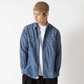 【オアスロウ/orSlow / MEN】のorslow オアスロウ リラックスフィットシャンブレーワークシャツ 大人の最旬トレンドファッション＆コーディネート founy(ファウニー) ファッション Fashion メンズファッション Fashion for Men シャンブレー Chambray, Denim-Like Fabric |ID:prp329100004990829