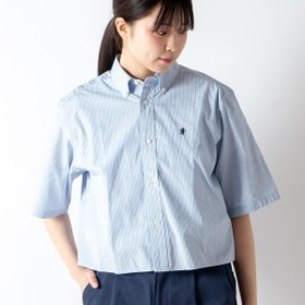 【ジムフレックス/GYMPHLEX】のGymphlex ジムフレックス ショートB.D.シャツS/S 80/2ストライプ【ウィメンズ】 大人の最旬トレンドファッション＆コーディネート founy(ファウニー) ファッション Fashion レディースファッション Fashion for Women トップス・カットソー Cut & Sew Tops シャツ・ブラウス・オフィスカジュアル Elegant Blouses & Button-Ups ショート Short, Short Length ストライプ Stripe, Striped Pattern 夏 Summer S/S・春夏 SS, Spring/Summer, Warm Season |ID:prp329100004991023