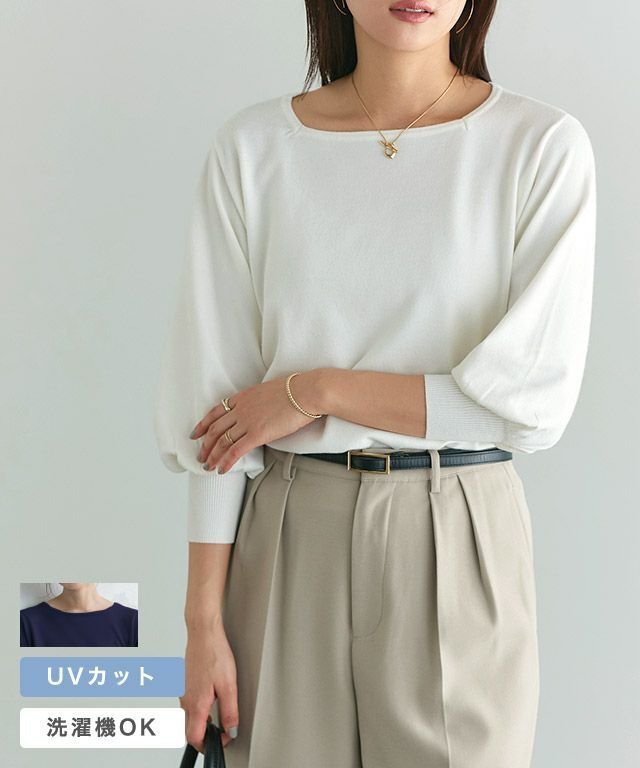 【ピエロ/Pierrot】の【A会場】選べるネックシルクタッチバルーンニット インテリア・キッズ・メンズ・レディースファッション・服の通販 founy(ファニー) 　ファッション　Fashion　レディースファッション　WOMEN　トップス・カットソー　Tops/Tshirt　ニット　Knit Tops　送料無料　Free Shipping　シルク　Silk　シンプル　Simple　スクエア　Square　スリーブ　Sleeve　バルーン　Balloon　プチプライス・低価格　Affordable　エレガント 上品　Elegant　再入荷　Restock/Back In Stock/Re Arrival　選べるネックシルクタッチバルーンニット|ID: prp329100001119050 ipo3291000000031663140