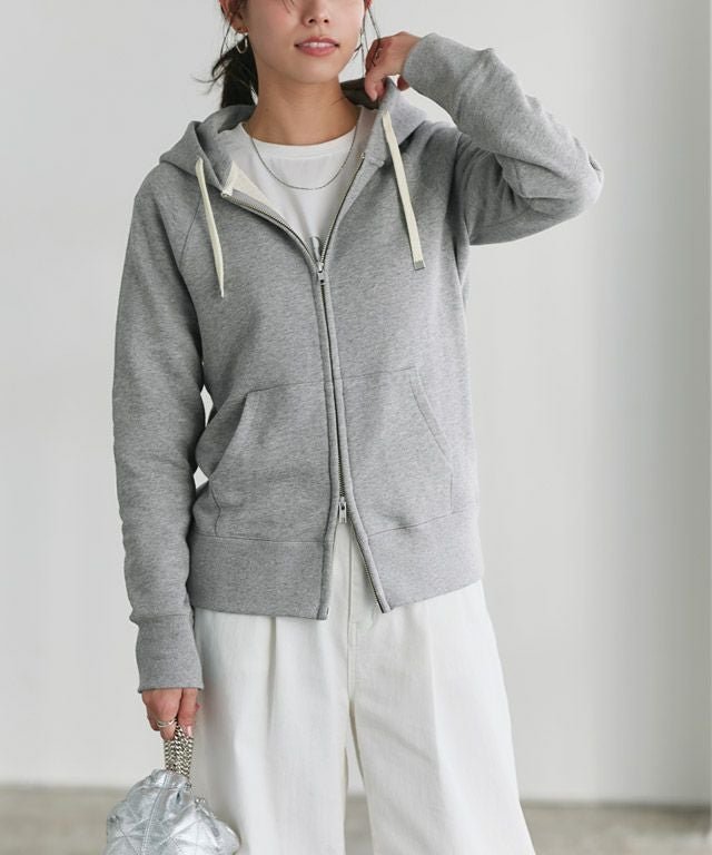 【ピエロ/Pierrot】の綿100%Wジップフード付きスウェットパーカー綿100%Wジップフード付きスウェットパーカー インテリア・キッズ・メンズ・レディースファッション・服の通販 founy(ファニー) 　ファッション　Fashion　レディースファッション　Fashion for Women　トップス・カットソー　Cut & Sew Tops　レディースパーカー・カジュアルフーディー　Casual Hoodies & Sweatshirts　スウェット・クルーネックトップス　Sweatshirts & Crewnecks / Relaxed Fit Sweat Tops　インナー　Innerwear　ジップ　Zip, Zipper　スウェット / スエット　Sweatshirt, Sweatwear　フィット　Fit, Slim Fit　フロント　Front, Front Design　プチプライス・低価格　Affordable / Budget Price　ベーシック　Basic, Essential　吸水　Absorbent, Quick-Dry　167cm / M / 杢グレー|ID: prp329100001119068 ipo3291000000035806198