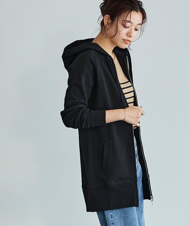 【ピエロ/Pierrot】のスウェット素材Wジップロング丈パーカー 人気、トレンドファッション・服の通販 founy(ファニー) 　ファッション　Fashion　レディースファッション　Fashion for Women　トップス・カットソー　Cut & Sew Tops　レディースパーカー・カジュアルフーディー　Casual Hoodies & Sweatshirts　スウェット・クルーネックトップス　Sweatshirts & Crewnecks / Relaxed Fit Sweat Tops　スウェット / スエット　Sweatshirt, Sweatwear　スタイリッシュ　Stylish, Fashionable　ダウン　Down, Puffer　パーカー　Hoodie, Parka　プチプライス・低価格　Affordable / Budget Price　ポケット　Pocket, Pocket Detail　吸水　Absorbent, Quick-Dry　 other-1|ID: prp329100001119087 ipo3291000000033908760