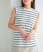 【ピエロ/Pierrot】のノースリーブカットソー 166cm / オフホワイト×ブラック / M|ID: prp329100001119135 ipo3291000000031687948