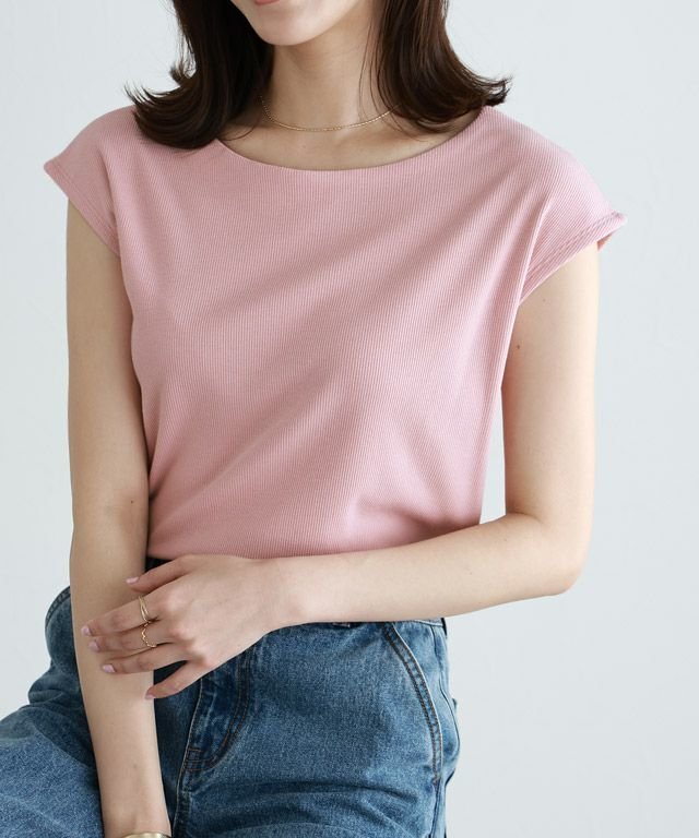 【ピエロ/Pierrot】の選べるフレンチスリーブテレコリブカットソー インテリア・キッズ・メンズ・レディースファッション・服の通販 founy(ファニー) 　ファッション　Fashion　レディースファッション　WOMEN　トップス・カットソー　Tops/Tshirt　カットソー　Cut and Sewn　送料無料　Free Shipping　プチプライス・低価格　Affordable　167cm / ライトピンク / クルーネック / M|ID: prp329100001119307 ipo3291000000032088992