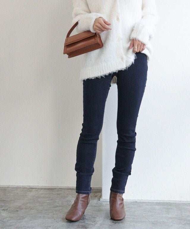 【ピエロ/Pierrot】の裏起毛スキニーデニム インテリア・キッズ・メンズ・レディースファッション・服の通販 founy(ファニー) 　ファッション　Fashion　レディースファッション　Fashion for Women　パンツ　Pants & Trousers　送料無料　Free Shipping　アンクル　Ankle-Length Design　スキニーデニム　Skinny Jeans, Slim Jeans　ストレッチ　Stretch, Stretchy Fabric　プチプライス・低価格　Affordable / Budget Price　163cm / ノーマル / ネイビー / M|ID: prp329100001119358 ipo3291000000035807118