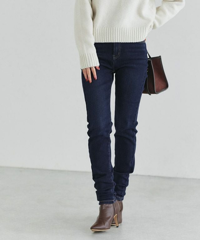 【ピエロ/Pierrot】の裏起毛スキニーデニム インテリア・キッズ・メンズ・レディースファッション・服の通販 founy(ファニー) 　ファッション　Fashion　レディースファッション　Fashion for Women　パンツ　Pants & Trousers　送料無料　Free Shipping　アンクル　Ankle-Length Design　スキニーデニム　Skinny Jeans, Slim Jeans　ストレッチ　Stretch, Stretchy Fabric　プチプライス・低価格　Affordable / Budget Price　160cm / ウォッシュ/ネイビー / M|ID: prp329100001119358 ipo3291000000035807124