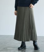 【ピエロ/Pierrot】のスエードタッチロングプリーツスカート グレイッシュカーキ|ID: prp329100001119415 ipo3291000000028166040
