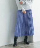 【ピエロ/Pierrot】のスエードタッチロングプリーツスカート ブルー|ID: prp329100001119415 ipo3291000000028166069
