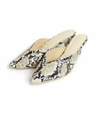 【ピエロ/Pierrot】の【アウトレットSALE!】Vカットミュール パイソン|ID: prp329100001119543 ipo3291000000035807317