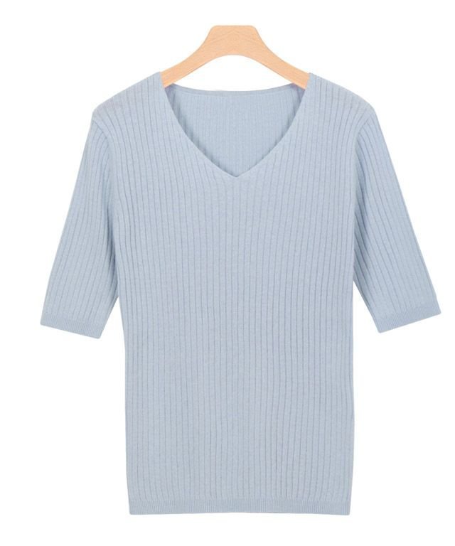 【ピエロ/Pierrot】の【アウトレットSALE!】選べるネック綿混半袖リブニット インテリア・キッズ・メンズ・レディースファッション・服の通販 founy(ファニー) 　ファッション　Fashion　レディースファッション　WOMEN　トップス・カットソー　Tops/Tshirt　ニット　Knit Tops　アウトレット　Outlet　シンプル　Simple　プチプライス・低価格　Affordable　リブニット　Rib Knit　半袖　Short Sleeve　ラベンダー|ID: prp329100001119582 ipo3291000000015797889