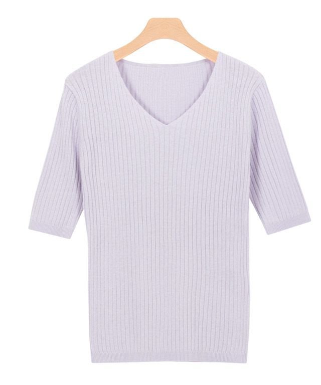 【ピエロ/Pierrot】の【アウトレットSALE!】選べるネック綿混半袖リブニット インテリア・キッズ・メンズ・レディースファッション・服の通販 founy(ファニー) 　ファッション　Fashion　レディースファッション　WOMEN　トップス・カットソー　Tops/Tshirt　ニット　Knit Tops　アウトレット　Outlet　シンプル　Simple　プチプライス・低価格　Affordable　リブニット　Rib Knit　半袖　Short Sleeve　アクア|ID: prp329100001119582 ipo3291000000015797890