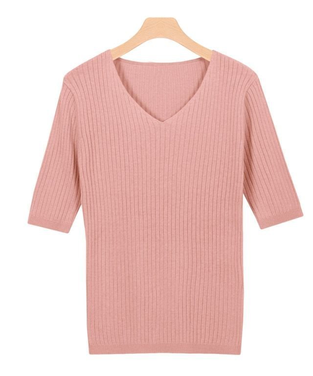 【ピエロ/Pierrot】の【アウトレットSALE!】選べるネック綿混半袖リブニット インテリア・キッズ・メンズ・レディースファッション・服の通販 founy(ファニー) 　ファッション　Fashion　レディースファッション　WOMEN　トップス・カットソー　Tops/Tshirt　ニット　Knit Tops　アウトレット　Outlet　シンプル　Simple　プチプライス・低価格　Affordable　リブニット　Rib Knit　半袖　Short Sleeve　グレージュ|ID: prp329100001119582 ipo3291000000015797893