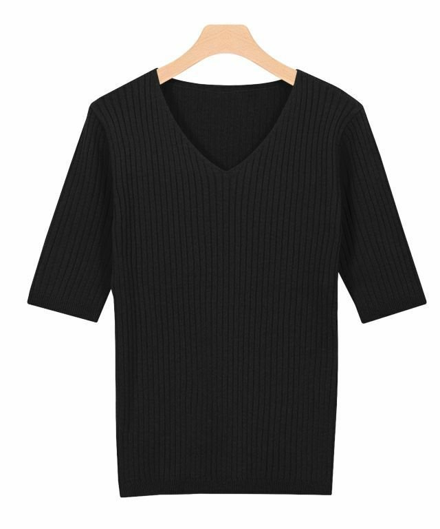 【ピエロ/Pierrot】の【アウトレットSALE!】選べるネック綿混半袖リブニット インテリア・キッズ・メンズ・レディースファッション・服の通販 founy(ファニー) https://founy.com/ ファッション Fashion レディースファッション WOMEN トップス・カットソー Tops/Tshirt ニット Knit Tops アウトレット Outlet シンプル Simple プチプライス・低価格 Affordable リブニット Rib Knit 半袖 Short Sleeve |ID: prp329100001119582 ipo3291000000024901328
