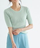 【ピエロ/Pierrot】の【アウトレットSALE!】選べるネック綿混半袖リブニット アクア|ID: prp329100001119582 ipo3291000000032140330