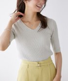 【ピエロ/Pierrot】の【アウトレットSALE!】選べるネック綿混半袖リブニット シルバーグレー|ID: prp329100001119582 ipo3291000000035807527