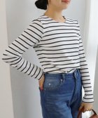 【ピエロ/Pierrot】のネックが選べるテレコリブカットソー 157cm / オフホワイト×ブラック / クルーネック / M|ID: prp329100001119734 ipo3291000000034696903