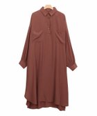 【ピエロ/Pierrot】の【アウトレットSALE!】へンリーネックチュニックシャツワンピース テラコッタ|ID: prp329100001119748 ipo3291000000036275415