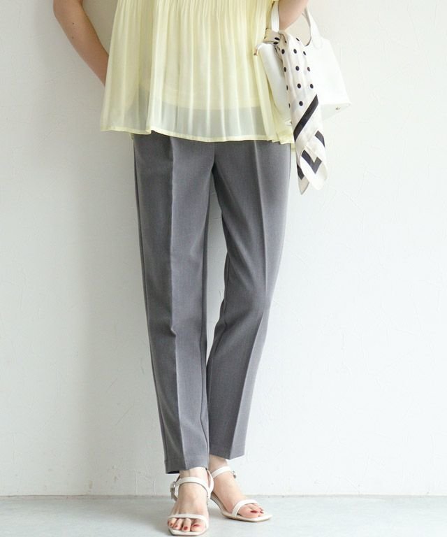 【ピエロ/Pierrot】の高見えすっきりテーパードパンツ 【10サイズ展開】 インテリア・キッズ・メンズ・レディースファッション・服の通販 founy(ファニー) 　ファッション　Fashion　レディースファッション　Fashion for Women　パンツ　Pants & Trousers　送料無料　Free Shipping　ジップ　Zip, Zipper　センター　Center, Center Line　フラット　Flat, Flat Shoes　プチプライス・低価格　Affordable / Budget Price　リアル　Real, Realistic　エレガント 上品　Elegant　163cm / 杢チャコール / TM|ID: prp329100001119830 ipo3291000000032222088