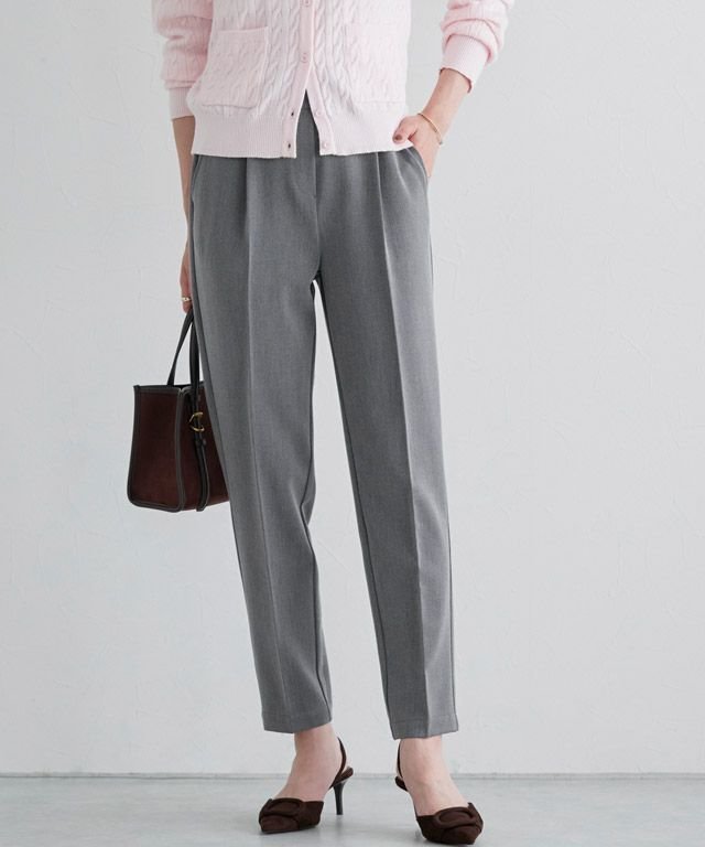 【ピエロ/Pierrot】の高見えすっきりテーパードパンツ 【12サイズ展開】 インテリア・キッズ・メンズ・レディースファッション・服の通販 founy(ファニー) 　ファッション　Fashion　レディースファッション　Fashion for Women　パンツ　Pants & Trousers　送料無料　Free Shipping　ジップ　Zip, Zipper　センター　Center, Center Line　フラット　Flat, Flat Shoes　プチプライス・低価格　Affordable / Budget Price　リアル　Real, Realistic　エレガント 上品　Elegant　167cm / 杢チャコール / TM|ID: prp329100001119830 ipo3291000000034911621