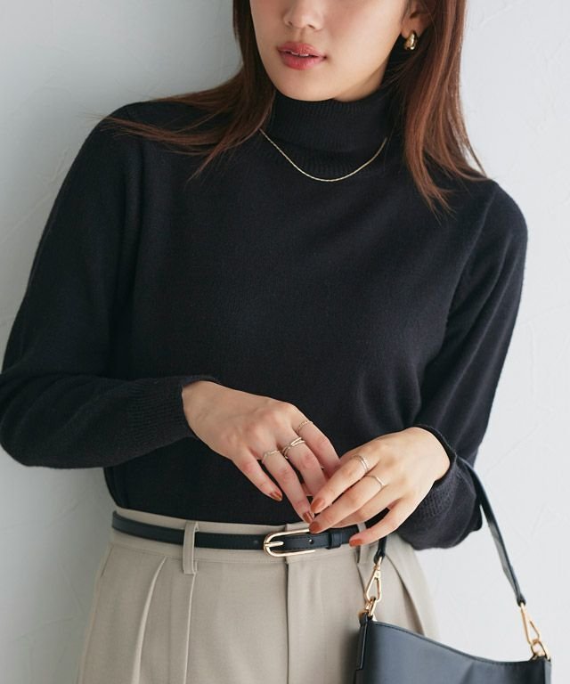 【ピエロ/Pierrot】のプレミアムカシミヤタッチタートルニット インテリア・キッズ・メンズ・レディースファッション・服の通販 founy(ファニー) 　ファッション　Fashion　レディースファッション　Fashion for Women　トップス・カットソー　Cut & Sew Tops　ニット　Knit Tops & Sweaters　送料無料　Free Shipping　シンプル　Simple, Minimal　タートルネック　Turtleneck, High Neck　フィット　Fit, Slim Fit　プチプライス・低価格　Affordable / Budget Price　ルーズ　Loose, Oversized　166cm / ブラック / M|ID: prp329100001119968 ipo3291000000033940007