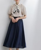 【ピエロ/Pierrot】の裏地付きシフォンフレアスカート ネイビー|ID: prp329100001313160 ipo3291000000036275241