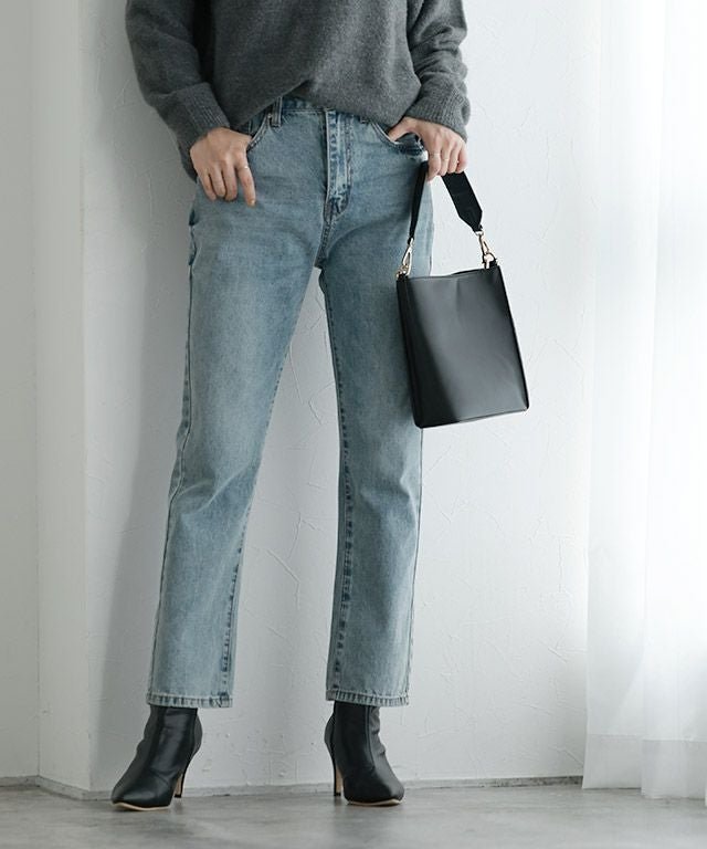 【ピエロ/Pierrot】の選べる2type ハイウエストストレートデニム インテリア・キッズ・メンズ・レディースファッション・服の通販 founy(ファニー) 　ファッション　Fashion　レディースファッション　Fashion for Women　パンツ　Pants & Trousers　シンプル　Simple, Minimal　ストレート　Straight, Straight Cut　ダメージ　Distressed, Destroyed　デニム　Denim, Jeans Material　プチプライス・低価格　Affordable / Budget Price　ポケット　Pocket, Pocket Detail　167cm / ライトブルー / ノーマル / M|ID: prp329100001354980 ipo3291000000035996640