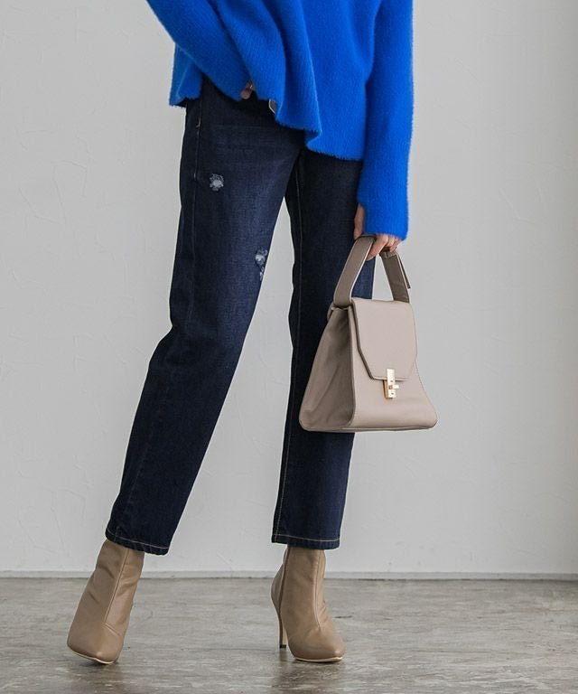 【ピエロ/Pierrot】の選べる2type ハイウエストストレートデニム インテリア・キッズ・メンズ・レディースファッション・服の通販 founy(ファニー) 　ファッション　Fashion　レディースファッション　Fashion for Women　パンツ　Pants & Trousers　シンプル　Simple, Minimal　ストレート　Straight, Straight Cut　ダメージ　Distressed, Destroyed　デニム　Denim, Jeans Material　プチプライス・低価格　Affordable / Budget Price　ポケット　Pocket, Pocket Detail　165cm / ネイビー / ダメージ / M|ID: prp329100001354980 ipo3291000000035996644