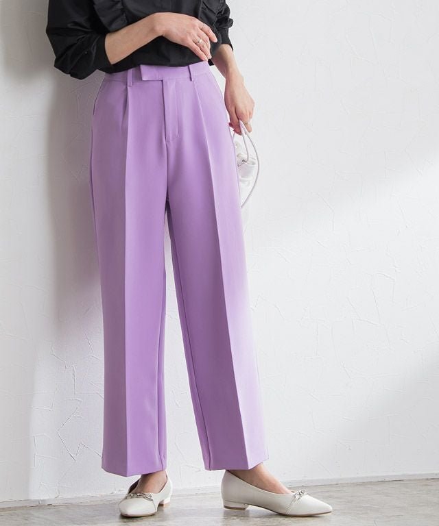 【ピエロ/Pierrot】の【アウトレットSALE!】センタープレスボックスパンツ インテリア・キッズ・メンズ・レディースファッション・服の通販 founy(ファニー) 　ファッション　Fashion　レディースファッション　Fashion for Women　パンツ　Pants & Trousers　アウトレット　Outlet / Clearance　ジョーゼット　Georgette, Semi-Sheer Fabric　ストレート　Straight, Straight Cut　センター　Center, Center Line　プチプライス・低価格　Affordable / Budget Price　エレガント 上品　Elegant　163cm / ラベンダー / M|ID: prp329100001377118 ipo3291000000035996673