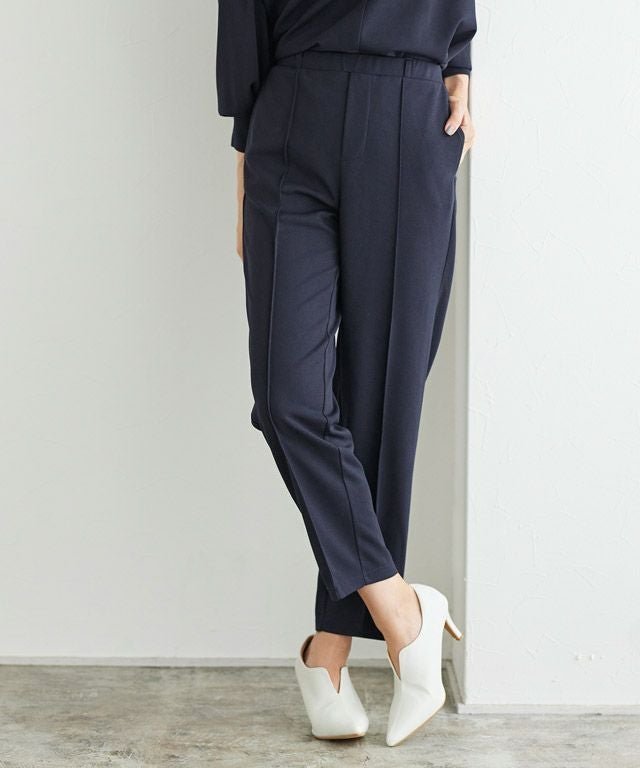 【ピエロ/Pierrot】の【アウトレットSALE!】ペアスキンピンタックパンツ インテリア・キッズ・メンズ・レディースファッション・服の通販 founy(ファニー) 　ファッション　Fashion　レディースファッション　Fashion for Women　パンツ　Pants & Trousers　アウトレット　Outlet / Clearance　フロント　Front, Front Design　プチプライス・低価格　Affordable / Budget Price　エレガント 上品　Elegant　163cm / ダークネイビー / M|ID: prp329100001413466 ipo3291000000035996687