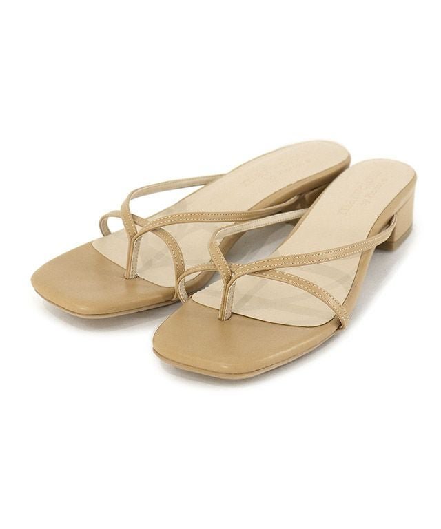 【ピエロ/Pierrot】の【アウトレットSALE!】スクエアトゥトングサンダル インテリア・キッズ・メンズ・レディースファッション・服の通販 founy(ファニー) 　ファッション　Fashion　レディースファッション　Fashion for Women　アウトレット　Outlet / Clearance　シューズ　Shoes, Footwear　プチプライス・低価格　Affordable / Budget Price　ラップ　Wrap, Wrap Design　ベージュ|ID: prp329100001497232 ipo3291000000036069674