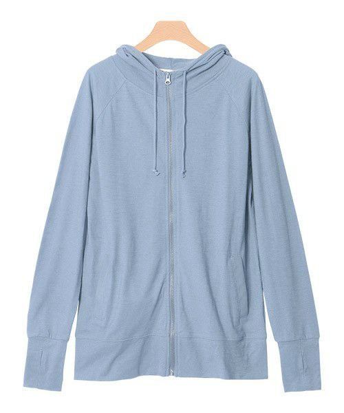 【ピエロ/Pierrot】の【アウトレットSALE!】2typeから選べるUVカットスラブパーカー インテリア・キッズ・メンズ・レディースファッション・服の通販 founy(ファニー) 　ファッション　Fashion　レディースファッション　Fashion for Women　トップス・カットソー　Cut & Sew Tops　レディースパーカー・カジュアルフーディー　Casual Hoodies & Sweatshirts　アウトレット　Outlet / Clearance　おすすめ　Recommended / Our Picks　プチプライス・低価格　Affordable / Budget Price　夏　Summer　春　Spring　秋　Autumn　軽量　Lightweight, Ultra Light　スモークブルー|ID: prp329100001777203 ipo3291000000033729474