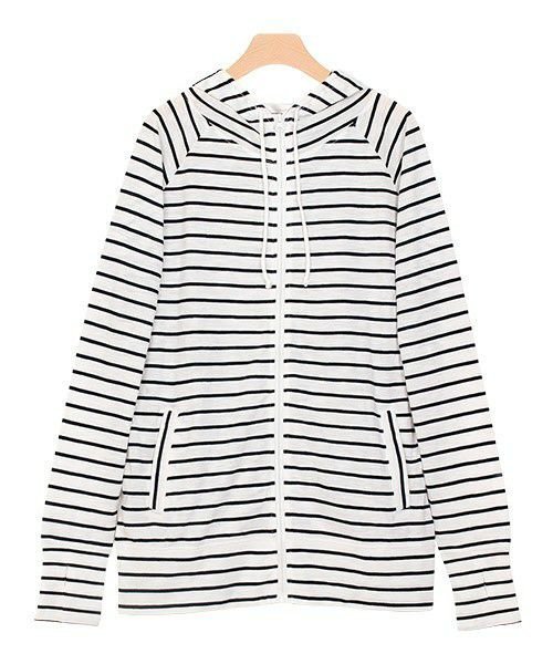 【ピエロ/Pierrot】の【アウトレットSALE!】2typeから選べるUVカットスラブパーカー インテリア・キッズ・メンズ・レディースファッション・服の通販 founy(ファニー) 　ファッション　Fashion　レディースファッション　Fashion for Women　トップス・カットソー　Cut & Sew Tops　レディースパーカー・カジュアルフーディー　Casual Hoodies & Sweatshirts　アウトレット　Outlet / Clearance　おすすめ　Recommended / Our Picks　プチプライス・低価格　Affordable / Budget Price　夏　Summer　春　Spring　秋　Autumn　軽量　Lightweight, Ultra Light　オフホワイト×ブラック|ID: prp329100001777203 ipo3291000000033729481