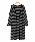 【ピエロ/Pierrot】の【アウトレットSALE!】UVカットスラブロングトッパーカーディガン [Pierrot] ブラック×オフホワイト|ID: prp329100001782475 ipo3291000000035806345