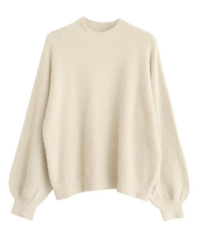 【ピエロ/Pierrot】のシャギーハイネックバルーン袖ニット インテリア・キッズ・メンズ・レディースファッション・服の通販 founy(ファニー) 　ファッション　Fashion　レディースファッション　Fashion for Women　トップス・カットソー　Cut & Sew Tops　ニット　Knit Tops & Sweaters　ハイネック　High Neck, Mock Neck　バルーン　Balloon, Balloon Silhouette　プチプライス・低価格　Affordable / Budget Price　エレガント 上品　Elegant　アイボリー|ID: prp329100001831706 ipo3291000000036069903