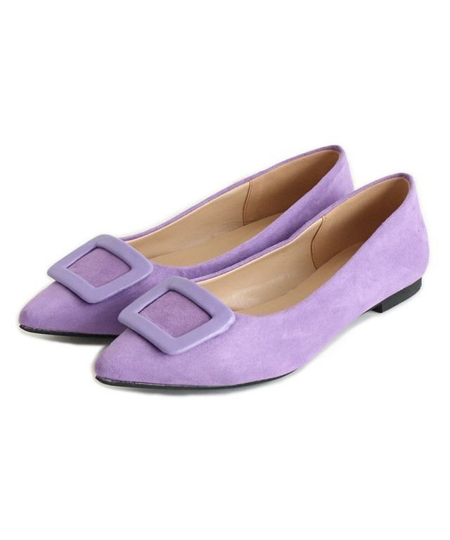 【ピエロ/Pierrot】のスクエアモチーフフラットシューズ インテリア・キッズ・メンズ・レディースファッション・服の通販 founy(ファニー) 　ファッション　Fashion　レディースファッション　WOMEN　シューズ　Shoes　シンプル　Simple　スエード　Suede　スクエア　Square　パープル　Purple　フラット　Flat　プチプライス・低価格　Affordable　モチーフ　Motif　レオパード　Leopard　パープル|ID: prp329100001962093 ipo3291000000011568389