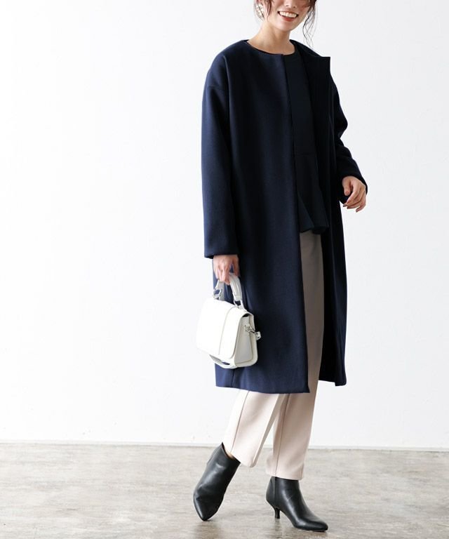 【ピエロ/Pierrot】のメルトンノーカラーコート インテリア・キッズ・メンズ・レディースファッション・服の通販 founy(ファニー) https://founy.com/ ファッション Fashion レディースファッション Fashion for Women アウター Coat / Outerwear Collection コート・ロングコート・ピーコート Long Coats, Peacoats & More レディースジャケット・軽アウター Jackets シンプル Simple, Minimal ストール Stole, Wrap タートルネック Turtleneck, High Neck フロント Front, Front Design プチプライス・低価格 Affordable / Budget Price メルトン Melton, Heavy Wool エレガント 上品 Elegant |ID: prp329100002019646 ipo3291000000029268923