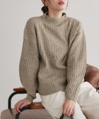 【ピエロ/Pierrot】のふんわりウォッシャブルボリューム袖ボトルネックニット 杢モカベージュ|ID: prp329100002052138 ipo3291000000034283501