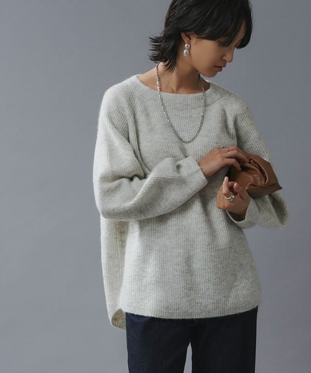 【ピエロ/Pierrot】のRASW アルパカ混ボートネックニット インテリア・キッズ・メンズ・レディースファッション・服の通販 founy(ファニー) 　ファッション　Fashion　レディースファッション　Fashion for Women　トップス・カットソー　Cut & Sew Tops　ニット　Knit Tops & Sweaters　スリーブ　Sleeve, Long Sleeve / Short Sleeve　バルーン　Balloon, Balloon Silhouette　プチプライス・低価格　Affordable / Budget Price　ラウンド　Round, Round Neck　エレガント 上品　Elegant　166cm / 杢ライトグレー / M|ID: prp329100002089018 ipo3291000000036070423