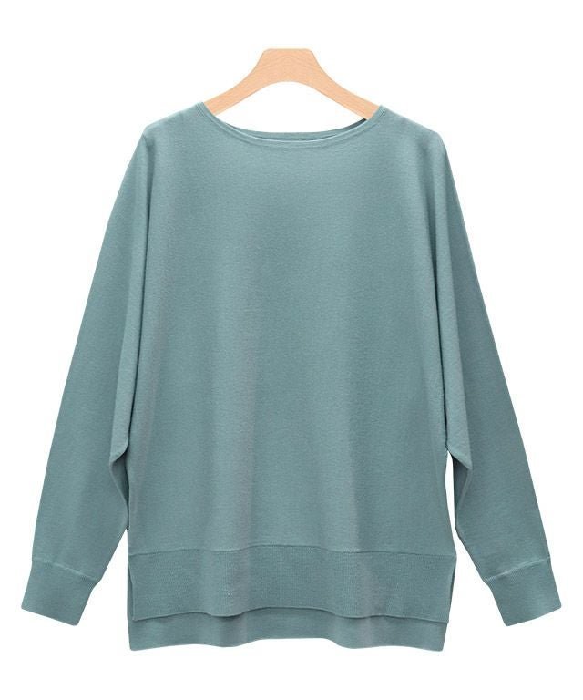 【ピエロ/Pierrot】のRASW ウール混ドルマンニット インテリア・キッズ・メンズ・レディースファッション・服の通販 founy(ファニー) 　ファッション　Fashion　レディースファッション　Fashion for Women　トップス・カットソー　Cut & Sew Tops　ニット　Knit Tops & Sweaters　シンプル　Simple, Minimal　スリット　Slit, Slit Detail　フィット　Fit, Slim Fit　フロント　Front, Front Design　プチプライス・低価格　Affordable / Budget Price　エレガント 上品　Elegant　ブルー|ID: prp329100002089022 ipo3291000000036070482