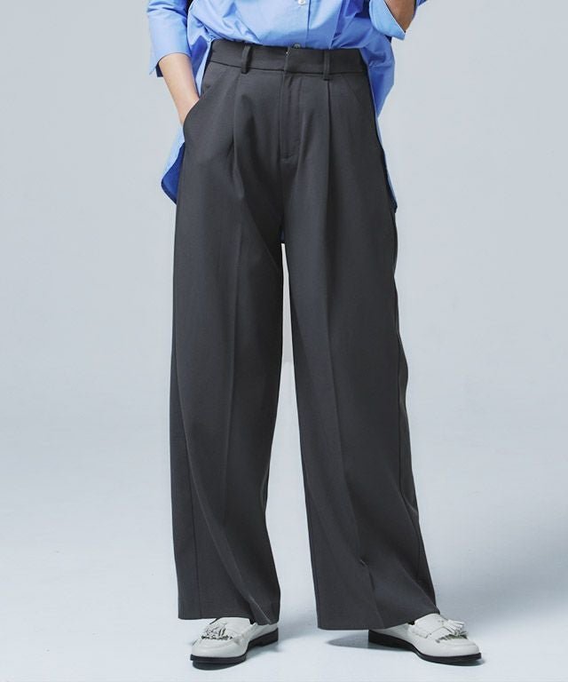 【ピエロ/Pierrot】のRASW ウエストタックボックスパンツ インテリア・キッズ・メンズ・レディースファッション・服の通販 founy(ファニー) 　ファッション　Fashion　レディースファッション　Fashion for Women　パンツ　Pants & Trousers　ストレート　Straight, Straight Cut　センター　Center, Center Line　プチプライス・低価格　Affordable / Budget Price　マニッシュ　Mannish, Boyish　エレガント 上品　Elegant　チャコール|ID: prp329100002133816 ipo3291000000035997165