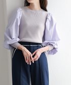【ピエロ/Pierrot】のUVカット・シルクタッチ布帛切り替えボリュームスリーブニット 165cm / アイスラベンダーグレー / M|ID: prp329100002194044 ipo3291000000031931516